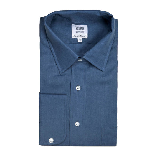 Classic Fit Linen Shirt in Lagan Blue