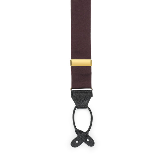 Plain Barathea Braces with Button in Maroon