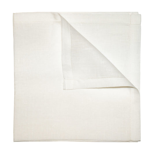 XL Satin Border Cotton Handkerchief in White