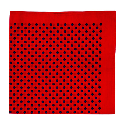 Cotton Polka Dot Handkerchief in Red and Navy