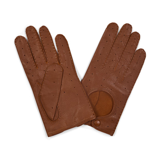 Leather Driving Gloves in Fawn