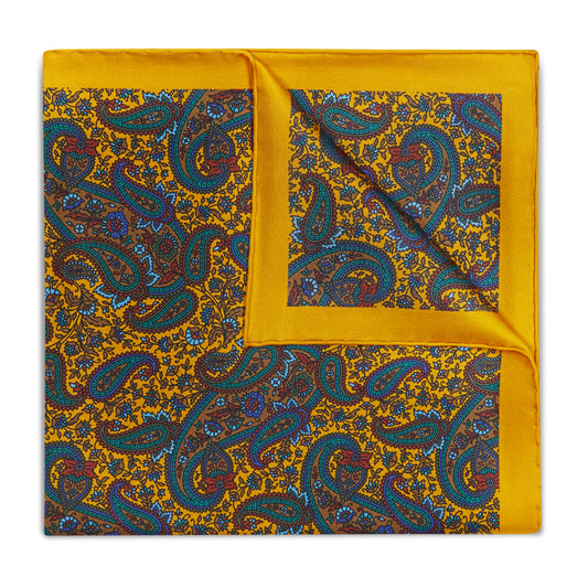 Paisley Meadow Silk Yard Square in Gold