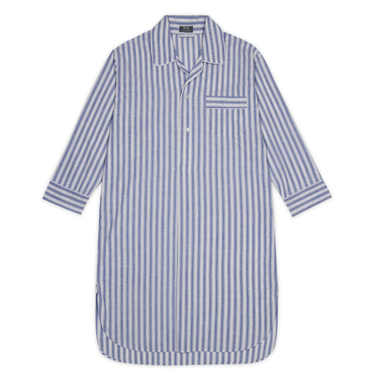 Chambray Nightshirt in Blue and White Stripe