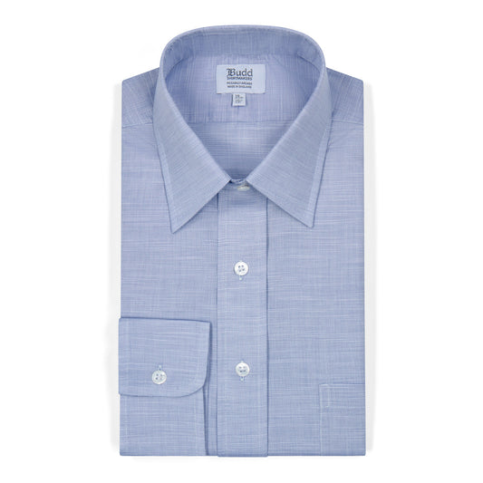 Classic Fit Swiss Twill Button Cuff Shirt in Blue