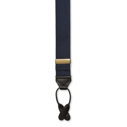 Plain Barathea Braces with Button in Navy