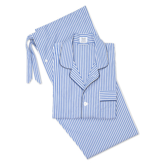 Exclusive Budd Stripe Pyjamas in Edwardian Blue