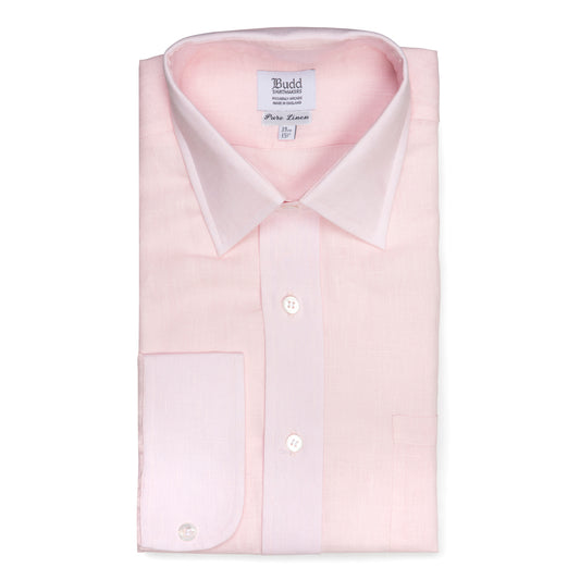 Classic Fit Linen Shirt in Pink