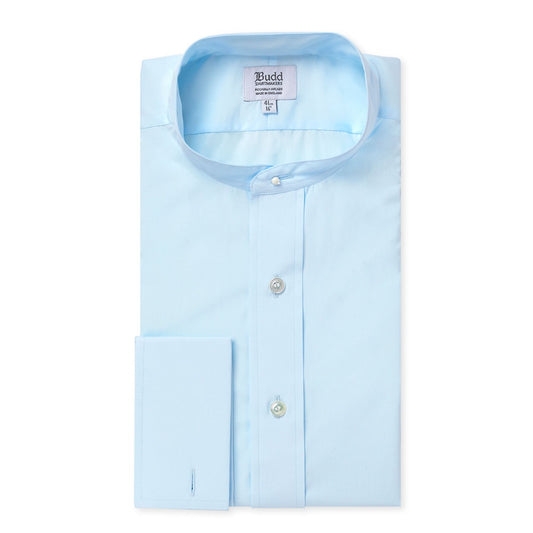 Blue Tailored Neckband Poplin Shirt