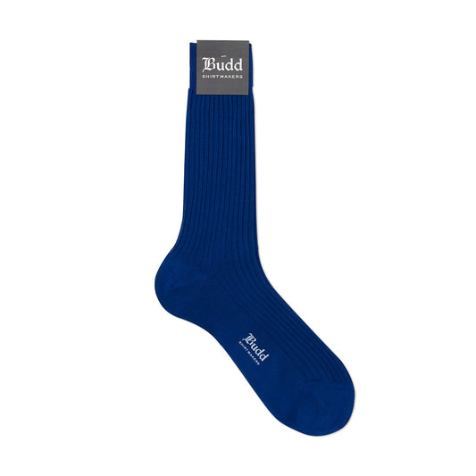 Plain Cotton Short Socks in Electric Blue