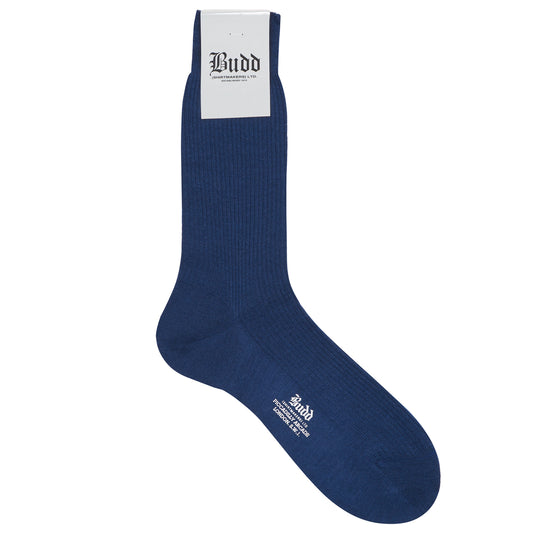 Plain Wool Short Socks in Dark Blue