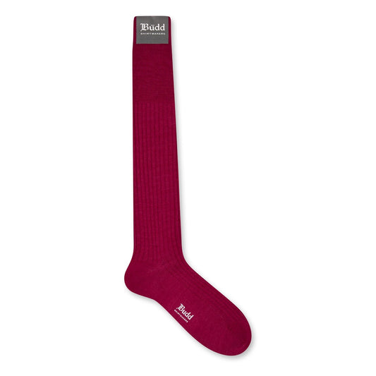 Cashmere and Silk Long Socks In Cerise