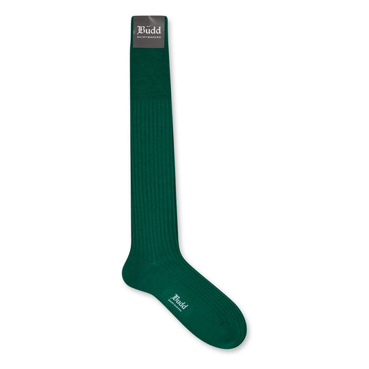 Cashmere and Silk Long Socks In Bright Green