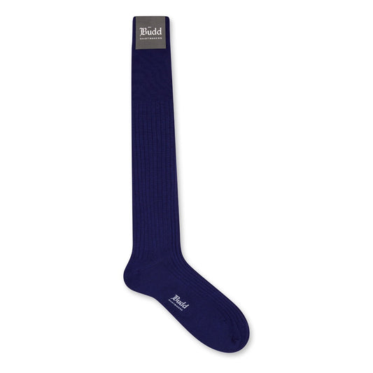 Cashmere and Silk Long Socks in Royal