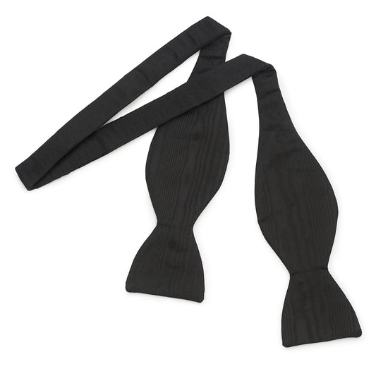 Moire Thistle Bow Tie in Black - Sized Open