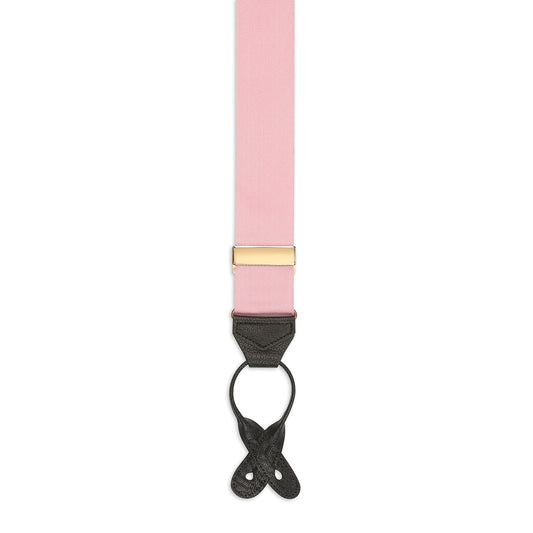 Plain Barathea Braces with Button in Hydranger Pink