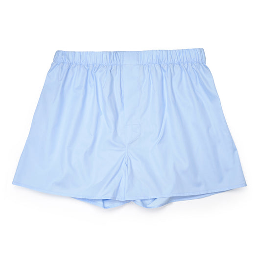 Plain Cotton Classic Boxer Shorts in Blue