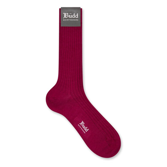 Cashmere and Silk Short Socks In Cerise