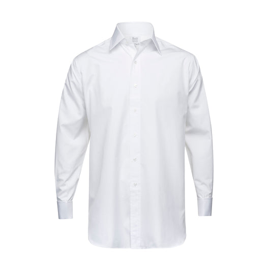 Classic Fit Plain Soyella Double Cuff Shirt in White