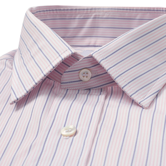 Soyella Trio Stripe Shirt in Pink Collar details