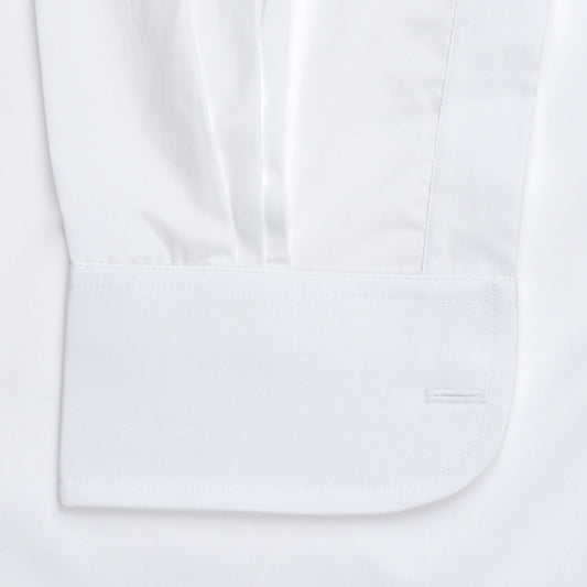 Classic Fit Plain Poplin Button Cuff Shirt in White