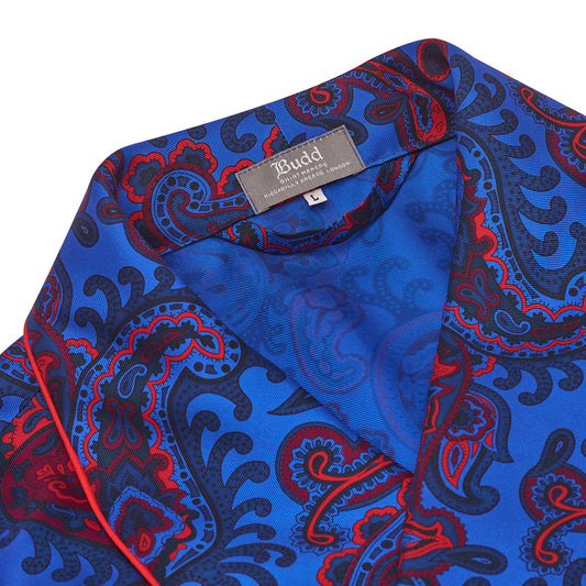 Exclusive Budd Paisley 36oz Dressing Gown in Budd Blue