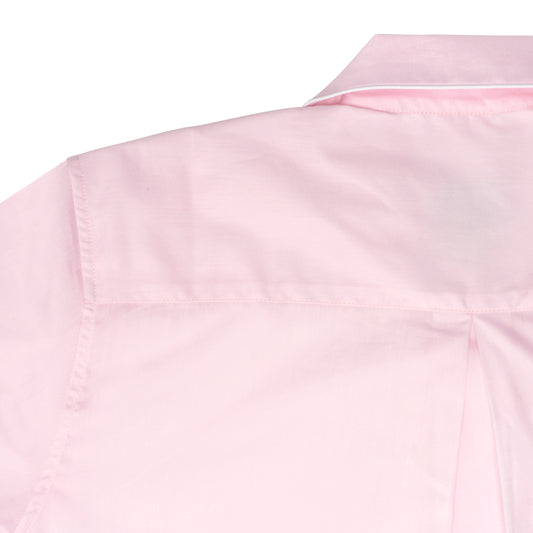 Plain Batiste Ladies Pyjamas in Pink Collar Detail