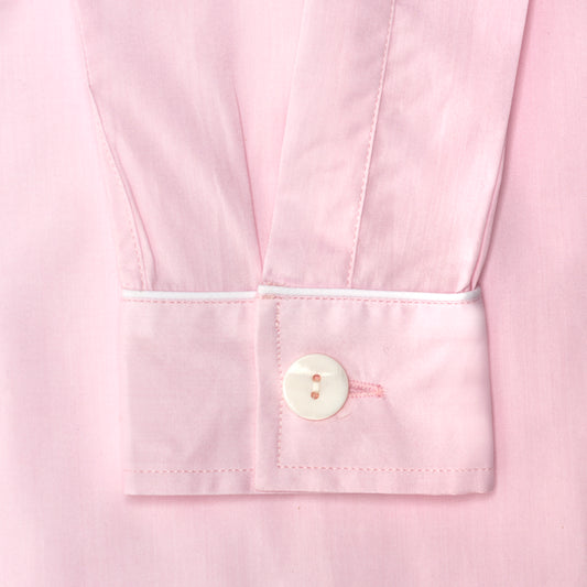 Plain Batiste Ladies Pyjamas in Pink Cuff Detail