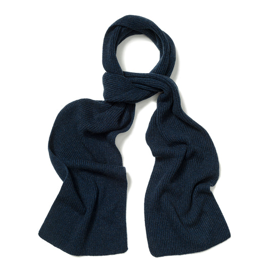 Plain Cashmere Ribbed Scarf in Cosmos