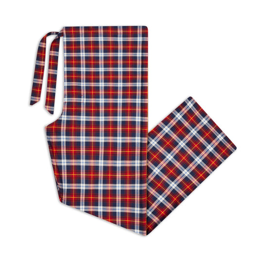 Tartan Classic Check Cotton Pyjamas in Navy and Red Trousers
