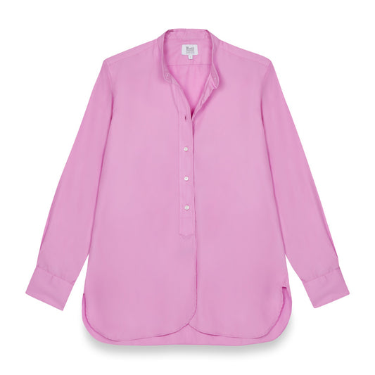 Grandad Superpoplin Button Cuff Shirt in Sugar Pink