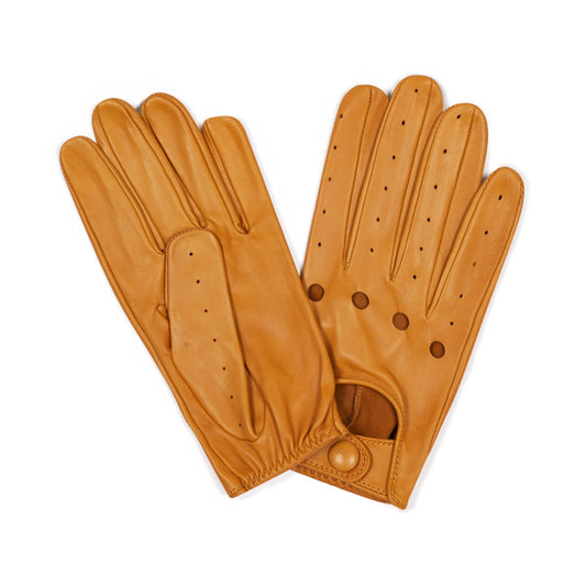 Leather Unlined Driving Gloves in Tan