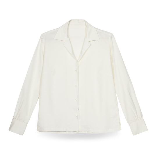 Lido Spun Silk Button Cuff Shirt in Cream