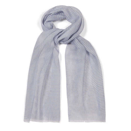 Linen Dogtooth Scarf in Sky