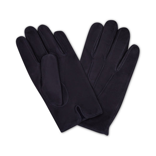 Plain Suede Gloves in Navy with Tonal Cashmere Lining