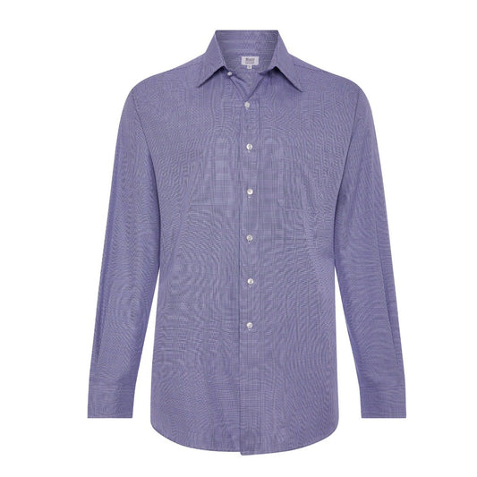 Prince of Wales Fine Twill Shirt in Royal Blue