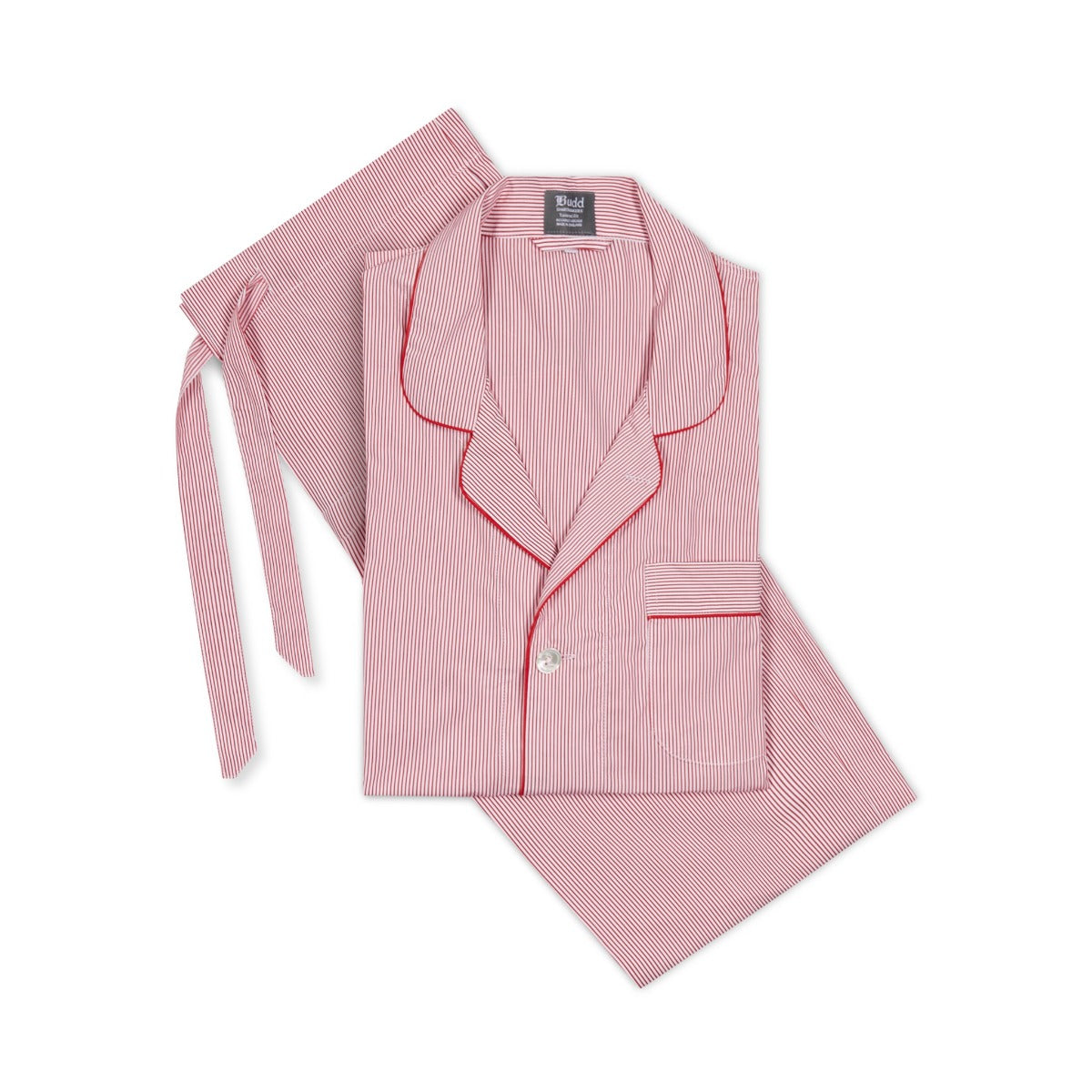 Horizontal Striped Flannel Pajamas Tailored Fit Stripe Cotton