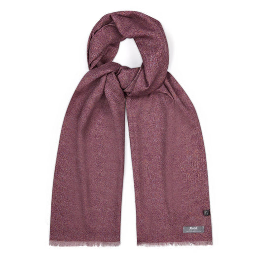 Wool and Silk Donegal Scarf in Raspberry