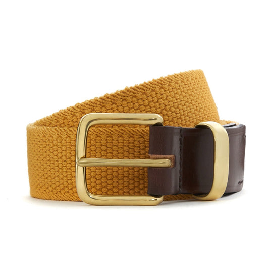 Bridle Leather Webbing Belt in Tan
