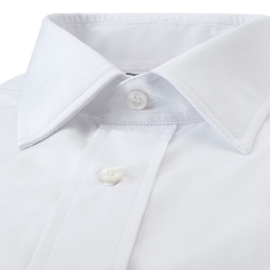 Tailored Fit Plain Soyella Double Cuff Shirt in White