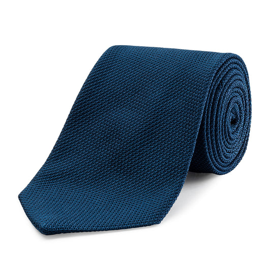 Plain Silk Piccola Grenadine Tie in Royal