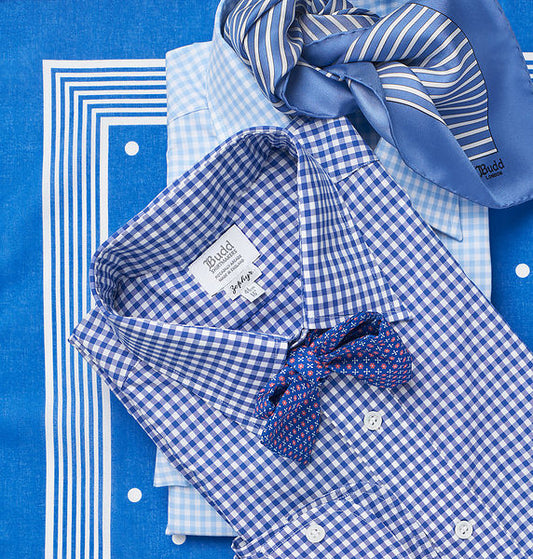 Classic Fit Check Zephyr Button Cuff Shirts in Royal & Sky