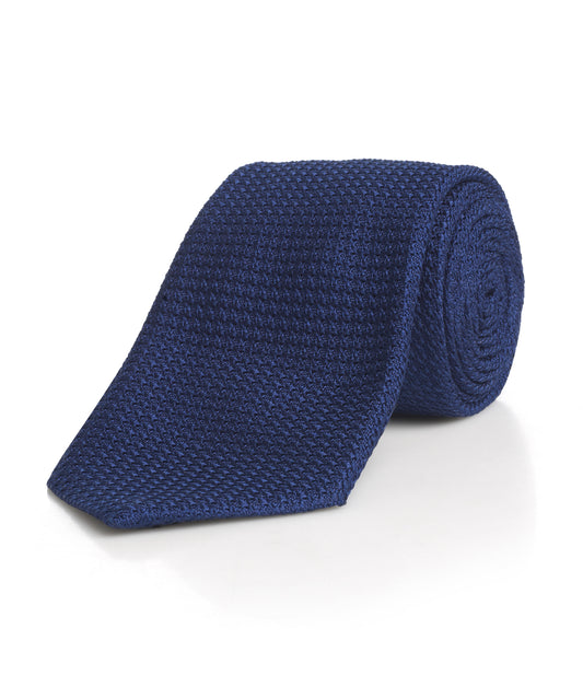 Plain Silk Grenadine Tie in Blue