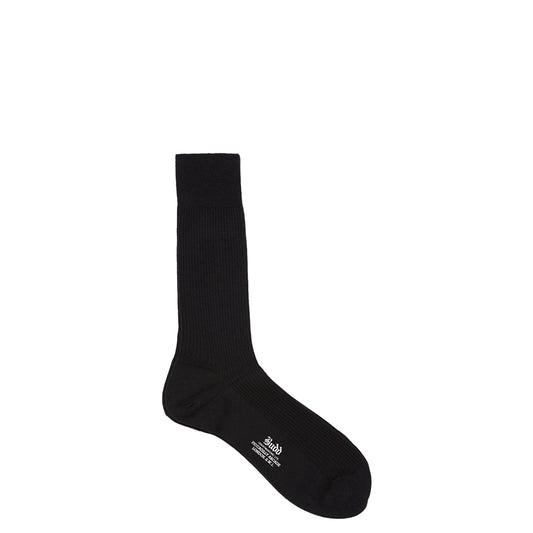 Plain Wool Short Socks in Black
