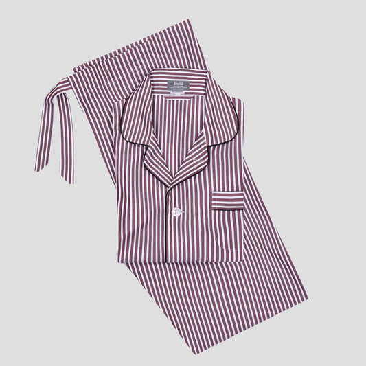 Exclusive Budd Stripe Pyjamas in Burgundy
