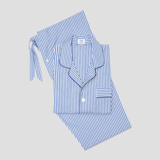 Exclusive Budd Stripe Pyjamas in Edwardian Blue