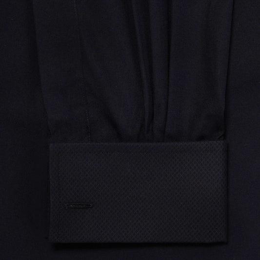 Black dress shirt cuff close up