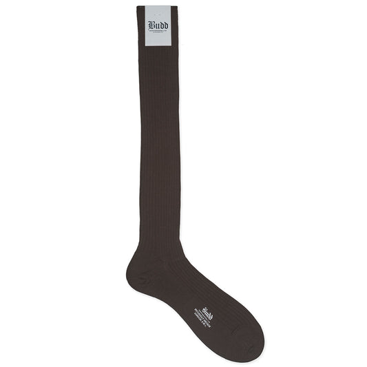 Cotton Long Socks in Chocolate Brown