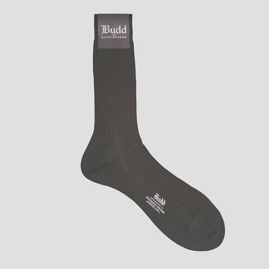 Plain Cotton Short Socks in Charcoal Grey