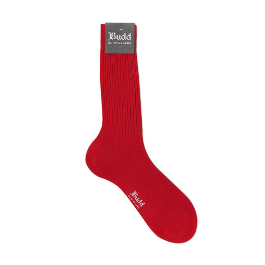 Plain Cotton Short Socks in Indies Red