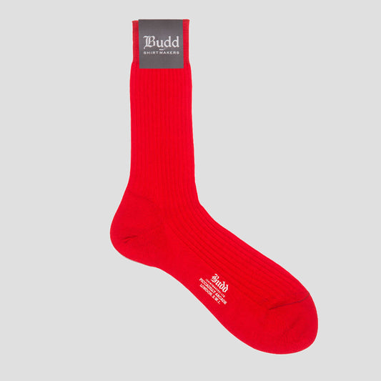 Plain Cotton Short Socks in Scarlet
